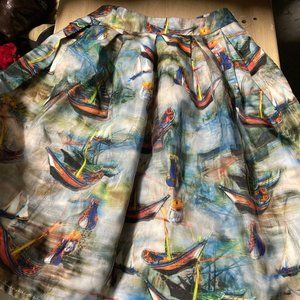 Maritime Adventure Printed Midi Skirt - Size Medium